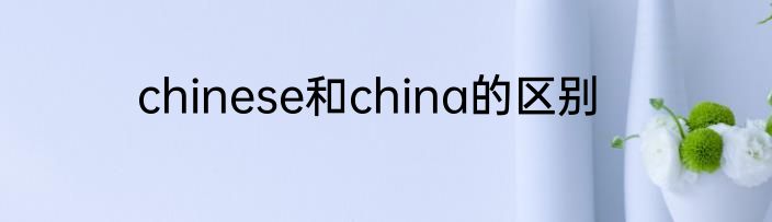 chinese和china的区别