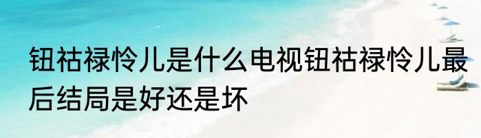 钮祜禄怜儿是什么电视钮祜禄怜儿最后结局是好还是坏