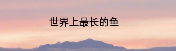 世界上最长的鱼