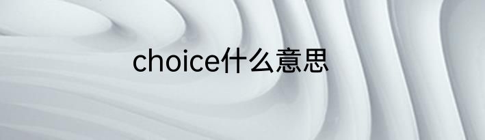 choice什么意思