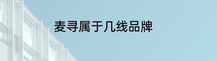 麦寻属于几线品牌