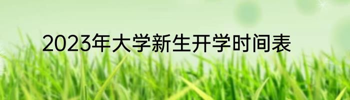 2023年大学新生开学时间表