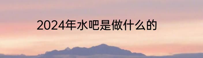 2024年水吧是做什么的