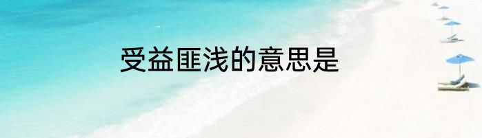 受益匪浅的意思是