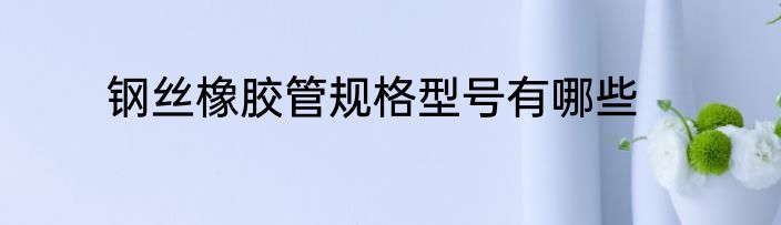 钢丝橡胶管规格型号有哪些