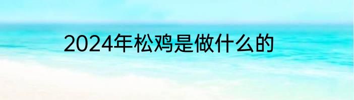 2024年松鸡是做什么的