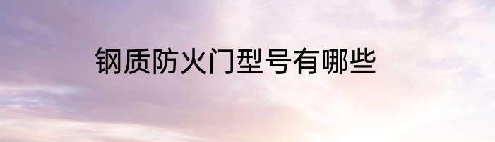 钢质防火门型号有哪些