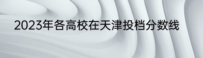 2023年各高校在天津投档分数线