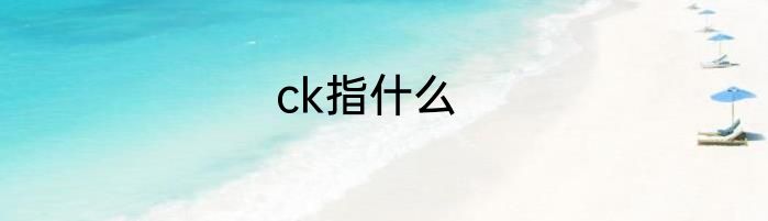 ck指什么