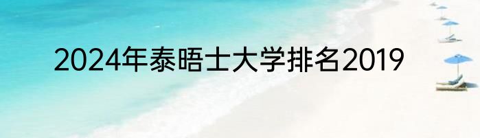 2024年泰晤士大学排名2019