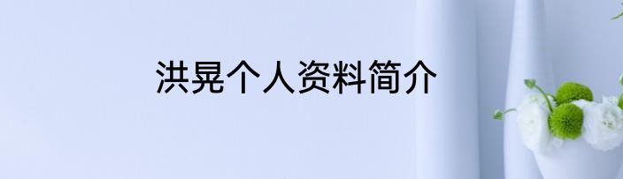 洪晃个人资料简介