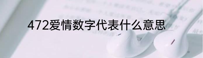 472爱情数字代表什么意思