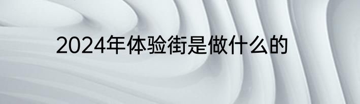 2024年体验街是做什么的
