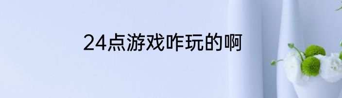 24点游戏咋玩的啊