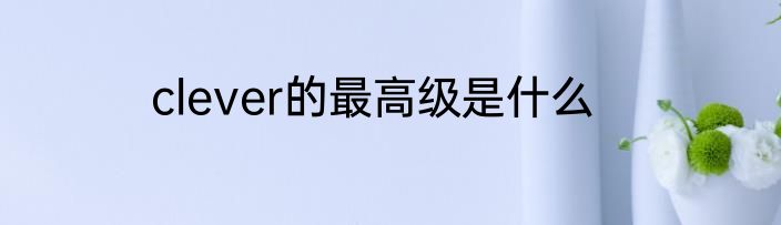 clever的最高级是什么
