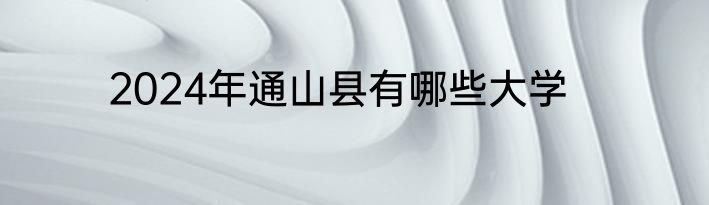 2024年通山县有哪些大学