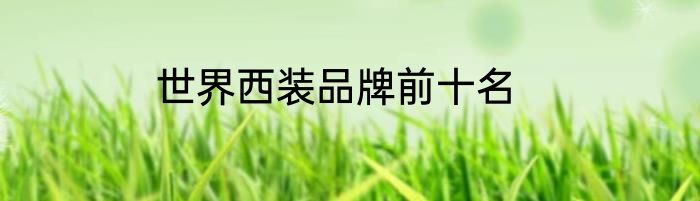 世界西装品牌前十名
