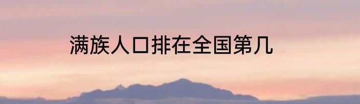 满族人口排在全国第几