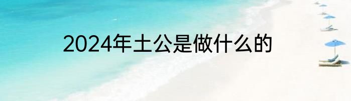 2024年土公是做什么的