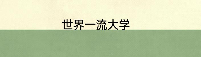 世界一流大学