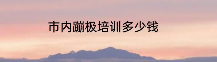 市内蹦极培训多少钱