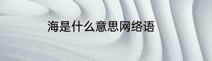 海是什么意思网络语