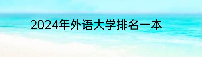 2024年外语大学排名一本