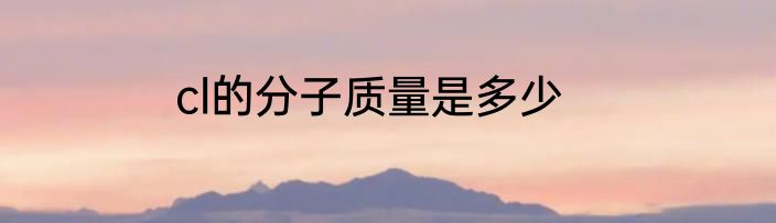 cl的分子质量是多少