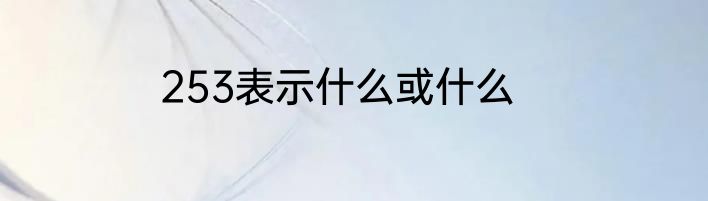 253表示什么或什么