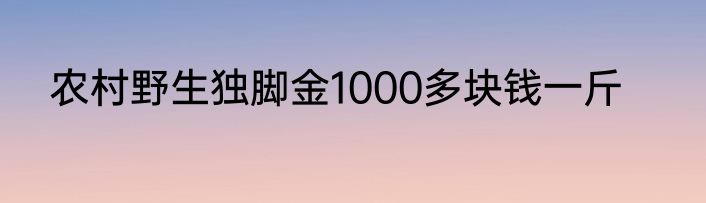 农村野生独脚金1000多块钱一斤