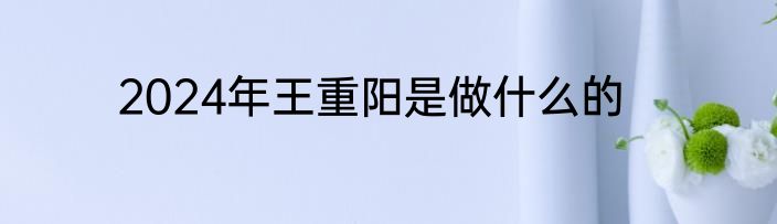 2024年王重阳是做什么的