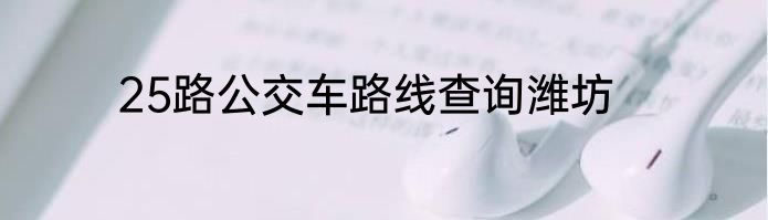 25路公交车路线查询潍坊