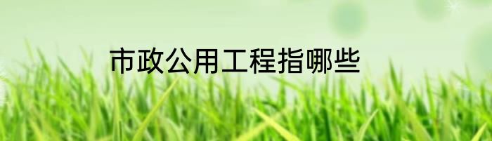 市政公用工程指哪些