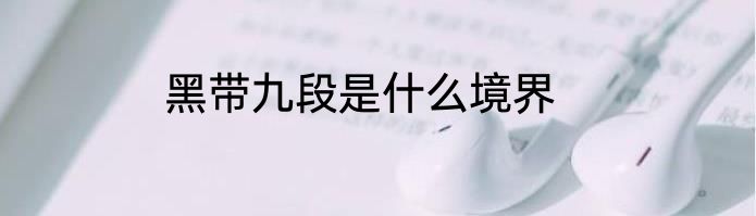 黑带九段是什么境界