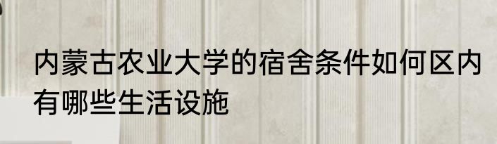 内蒙古农业大学的宿舍条件如何区内有哪些生活设施