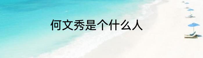 何文秀是个什么人