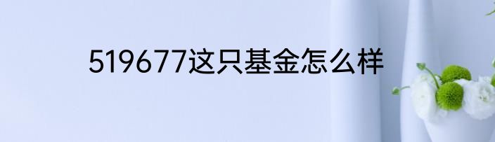 519677这只基金怎么样