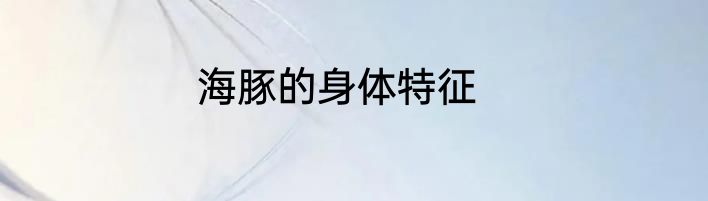 海豚的身体特征