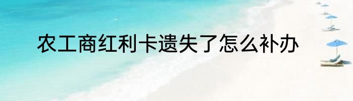 农工商红利卡遗失了怎么补办