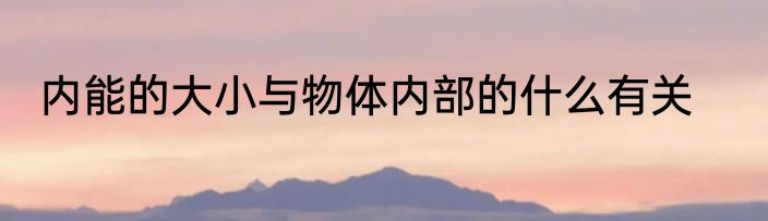 内能的大小与物体内部的什么有关