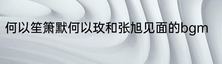 何以笙箫默何以玫和张旭见面的bgm
