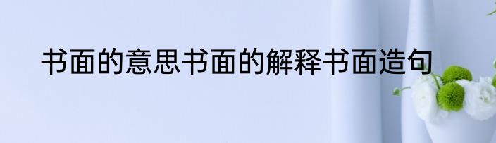 书面的意思书面的解释书面造句