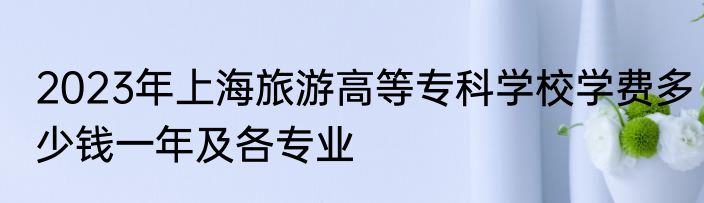 2023年上海旅游高等专科学校学费多少钱一年及各专业