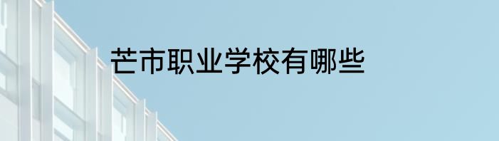 芒市职业学校有哪些
