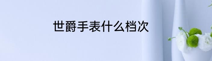 世爵手表什么档次