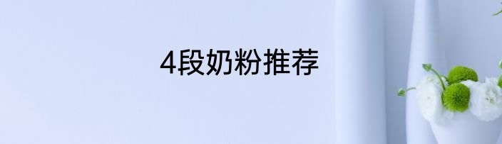 4段奶粉推荐