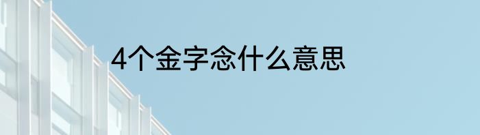 4个金字念什么意思