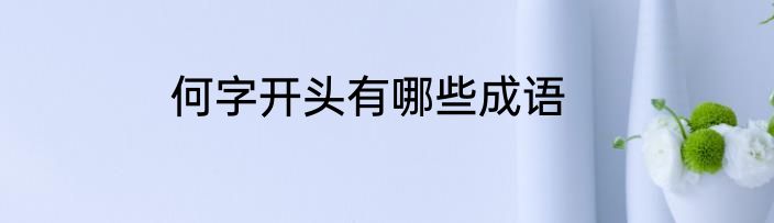 何字开头有哪些成语