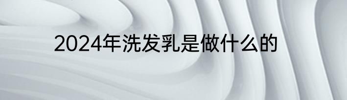 2024年洗发乳是做什么的