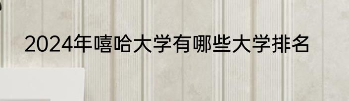 2024年嘻哈大学有哪些大学排名